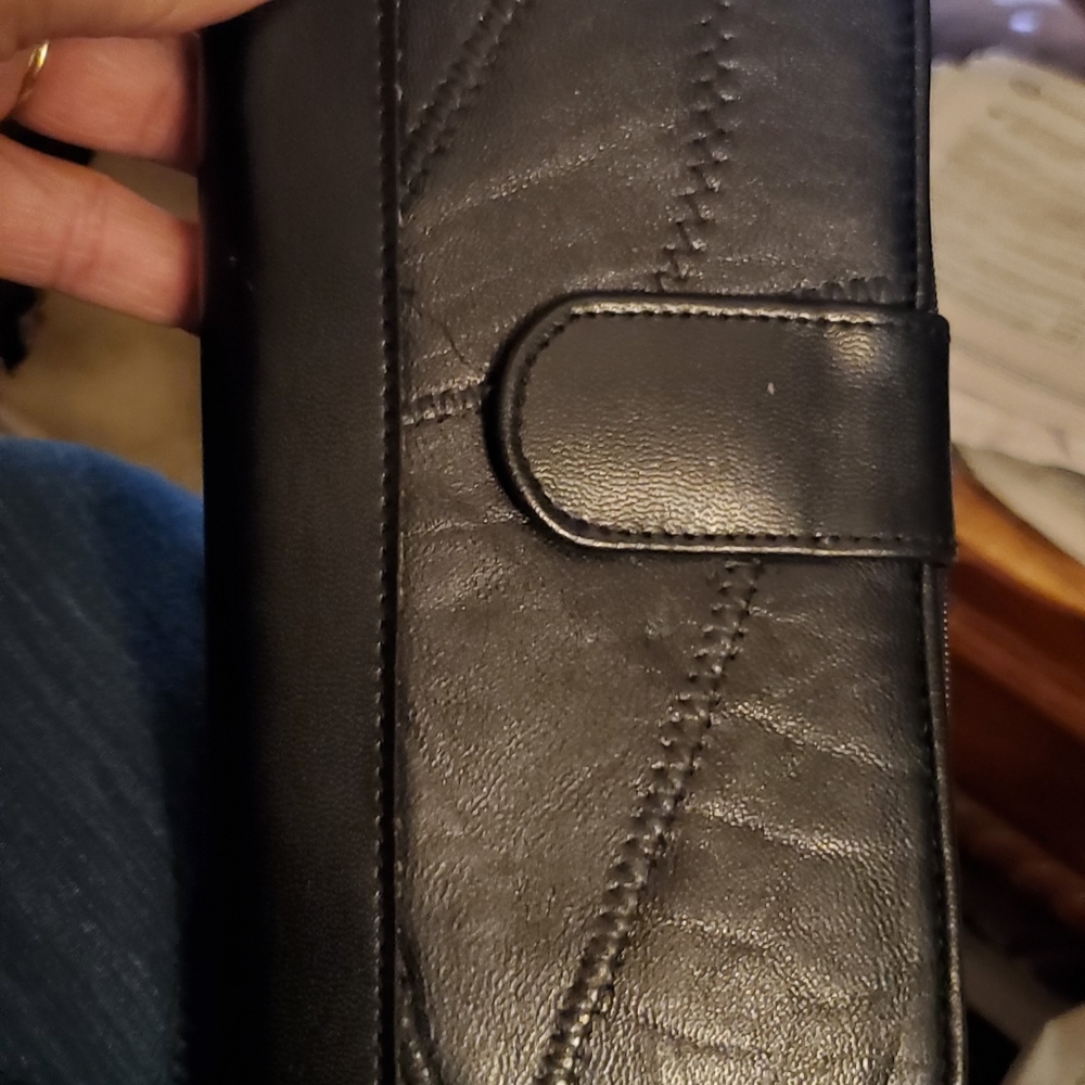 Leather wallet black..new without tags